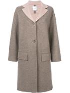 Agnona - Buttoned Coat - Women - Cashmere - M, Nude/neutrals, Cashmere