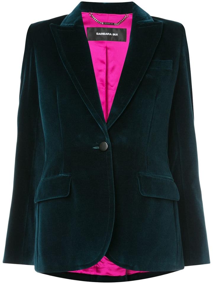 Barbara Bui Velvet Peaked Lapel Blazer - Green