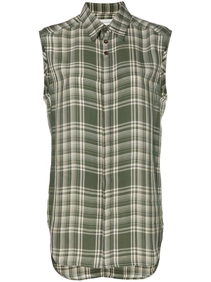 Wales Bonner Plaid Sleeveless Shirt - Green