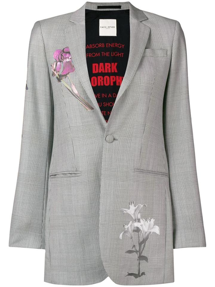 Each X Other Floral Print Blazer - Grey