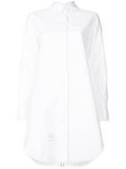 Thom Browne Frayed Oxford Shirtdress - White