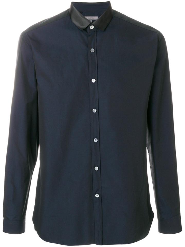 Lanvin Satin Collar Button Shirt - Blue
