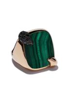 Pomellato 18kt Rose Gold Ritratto Malachite And Black Diamond Ring -