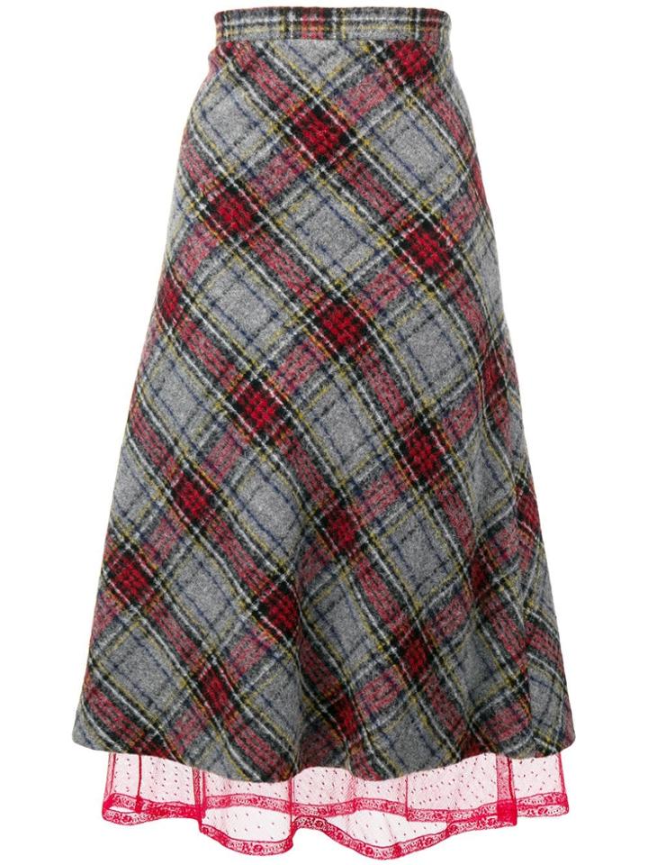 Ermanno Ermanno Tulle Detail Midi Skirt - Grey