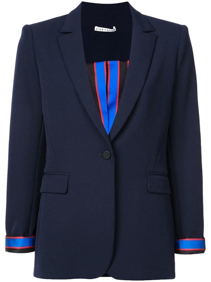 Alice+olivia Contrast Trim Blazer - Blue