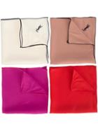 Saint Laurent Four Piece Pocket Square Set, Women's, Purple