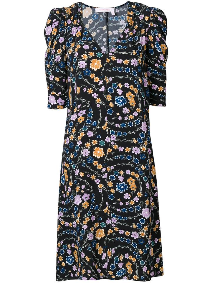 See By Chloé Floral Print Midi Dress - Black
