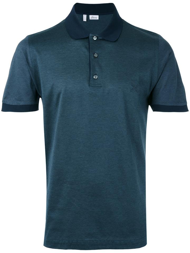Brioni - Contrast Trim Polo - Men - Cotton - Xxxl, Blue, Cotton