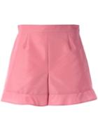 Red Valentino Ruffled Hem Shorts, Women's, Size: 40, Pink/purple, Polyester