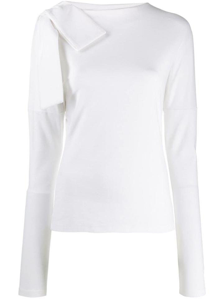 Victoria Victoria Beckham Bow Shoulder Knitted Top - White