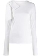 Victoria Victoria Beckham Bow Shoulder Knitted Top - White
