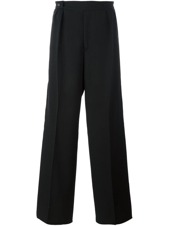 Yang Li Wide Leg Trousers, Men's, Size: 46, Black, Virgin Wool