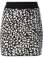 Fausto Puglisi Pebble Intarsia Knit Skirt, Women's, Size: 38, Black, Viscose/polyamide