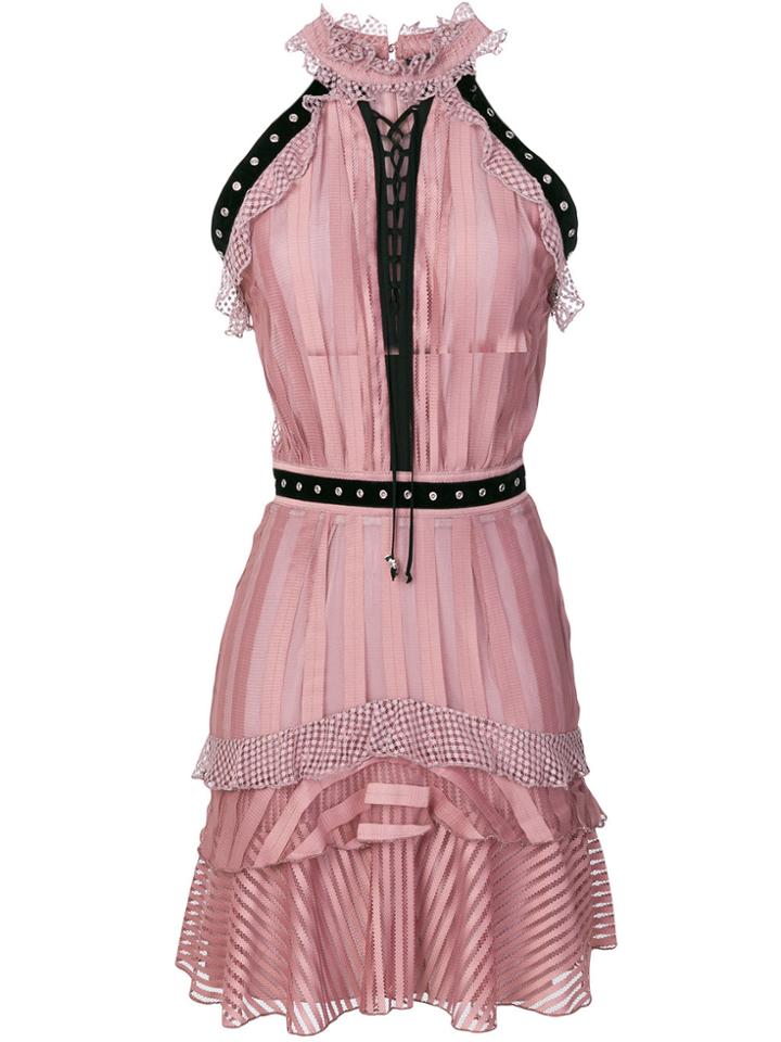 Just Cavalli Eyelets Embellished Dress - Pink & Purple