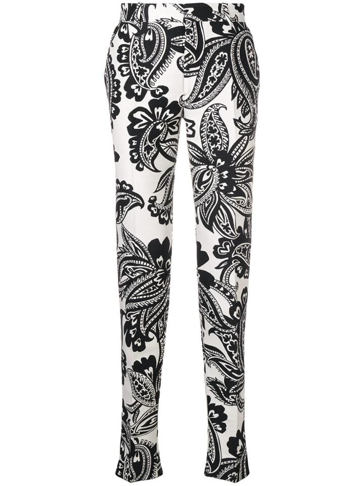 Alexander Mcqueen Paisley Print Trousers - Black