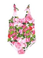 Dolce & Gabbana Kids Rose (pink) Print Swimsuit, Toddler Girl's, Size: 36 Mth