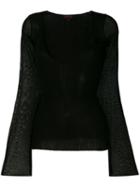 Romeo Gigli Pre-owned Deep V-neck Top - Black