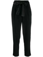 Circolo 1901 Pin Stripe Cropped Trousers - Black