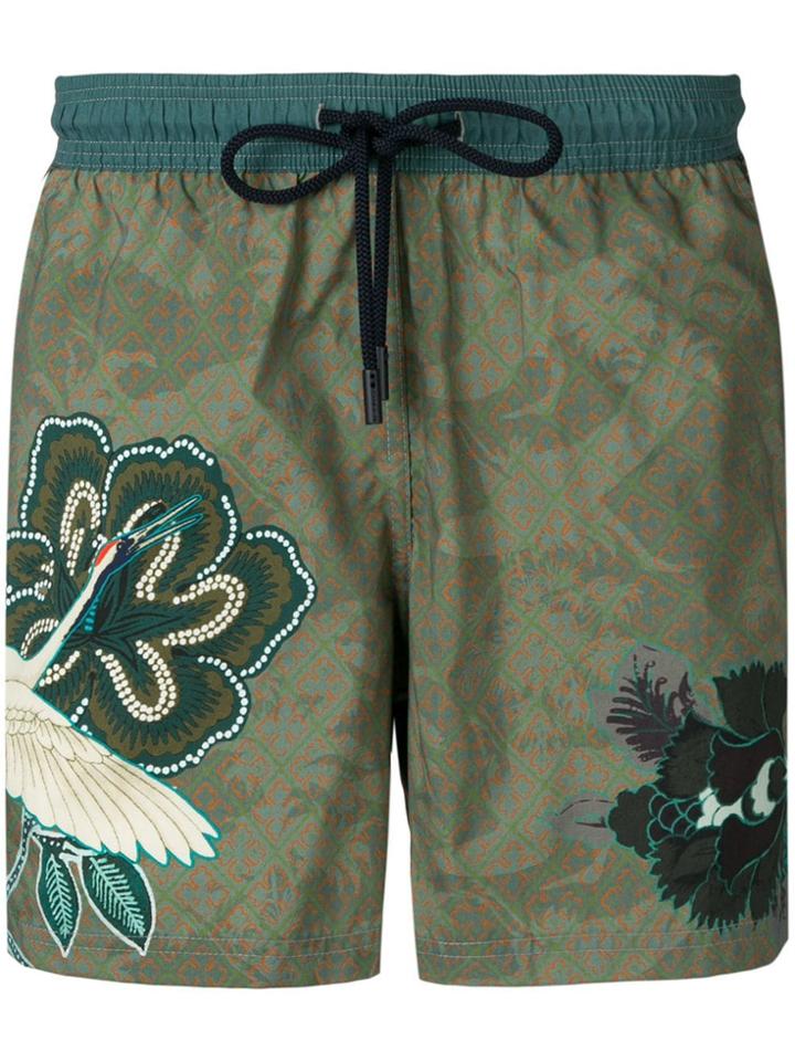 Etro Hawaiian Swim Shorts - Green