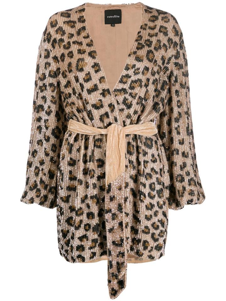 Retrofete Leopard-print Mini Dress - Neutrals