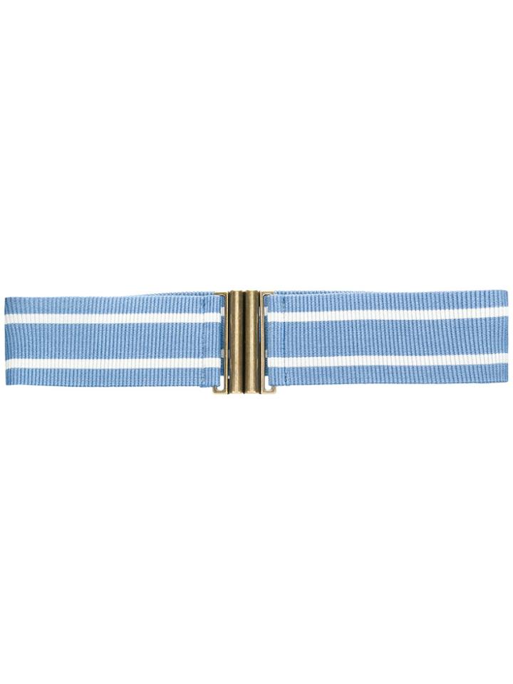 Erika Cavallini Striped Clasp Belt - Blue