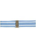 Erika Cavallini Striped Clasp Belt - Blue