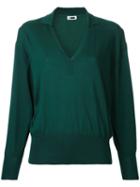 H Beauty & Youth - V Neck Sweatshirt - Women - Silk/cotton - One Size, Green, Silk/cotton