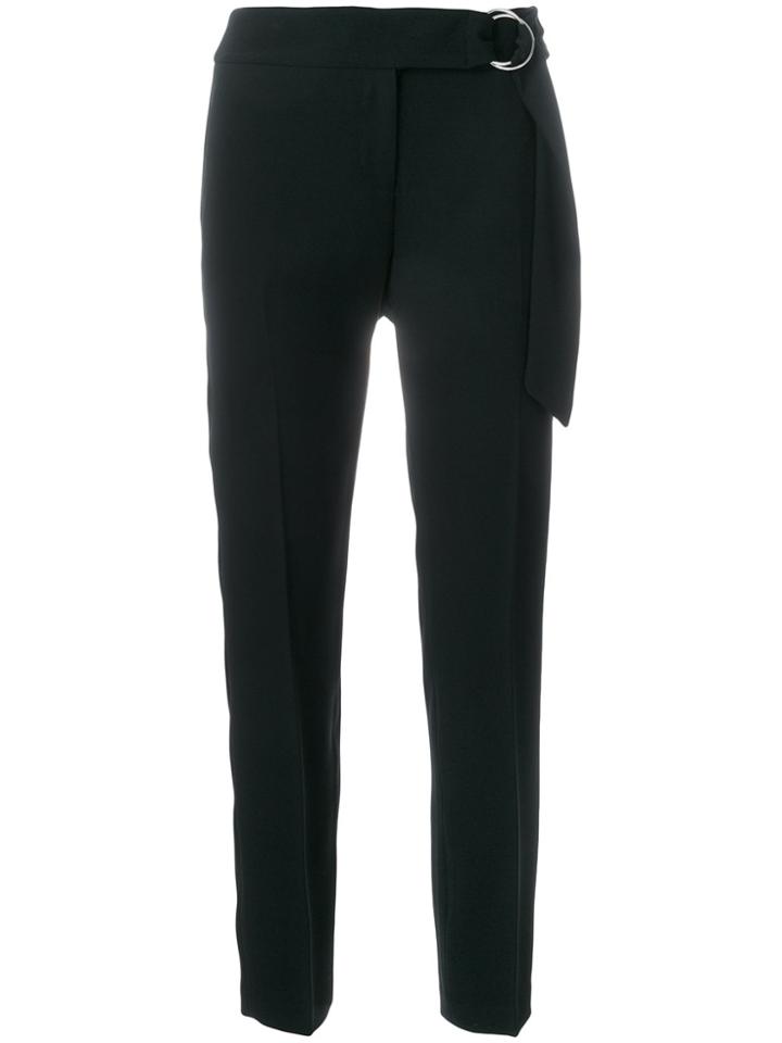 Michael Michael Kors Belted Cropped Tailored Trousers - Black
