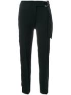 Michael Michael Kors Belted Cropped Tailored Trousers - Black
