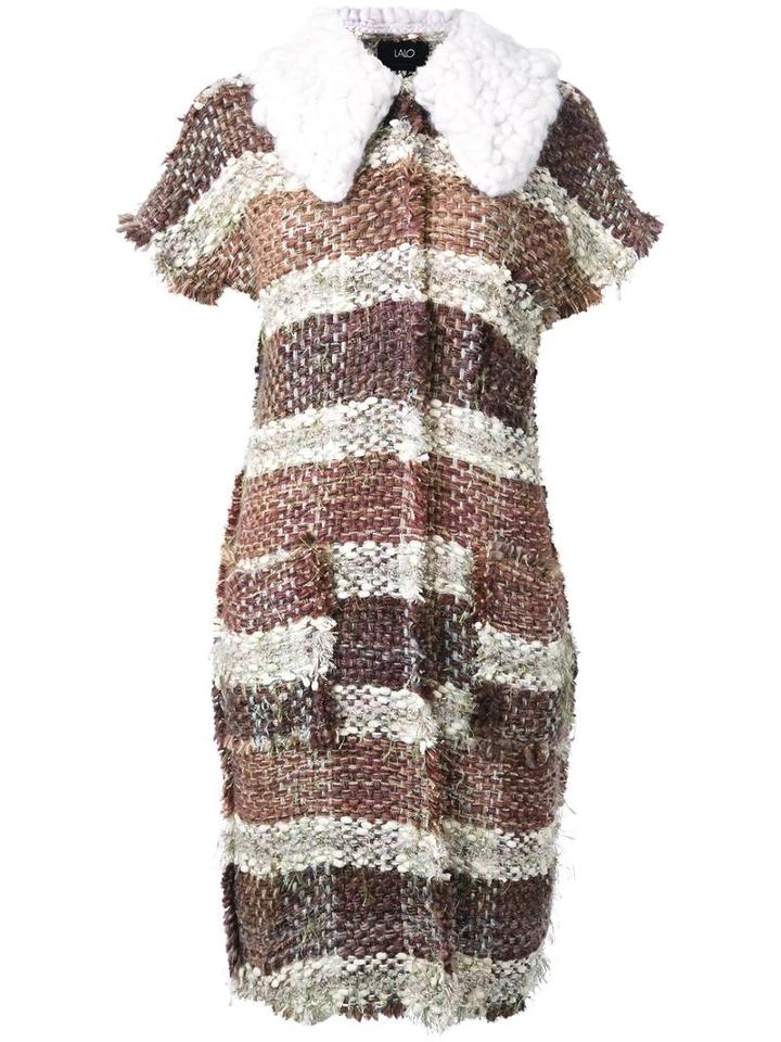 Lalo Striped Tweed Vest, Women's, Size: S/m, Brown, Angora/mohair/wool