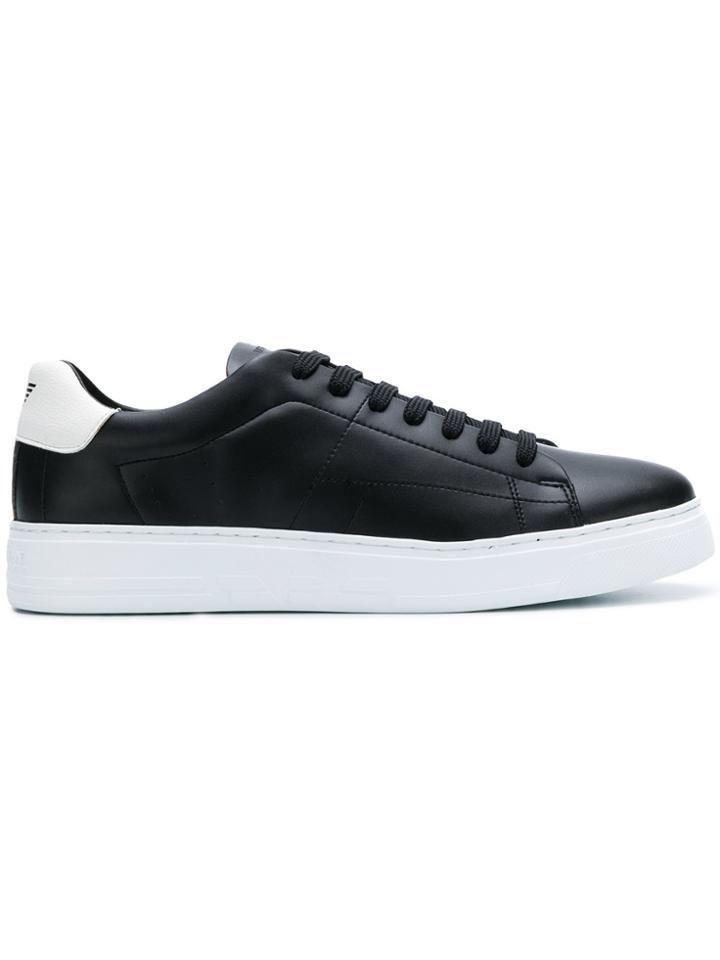 Emporio Armani Elevated Sole Low Top Sneakers - Black