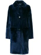 Desa 1972 Draped Buttoned Coat - Blue