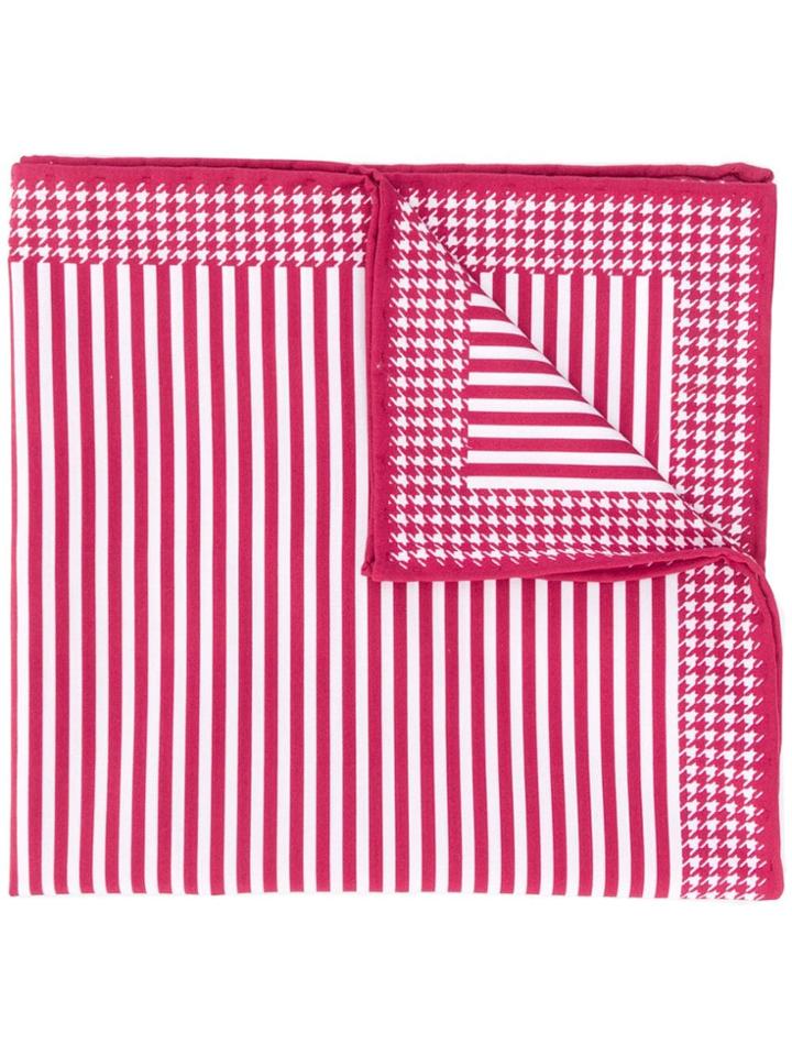 Brunello Cucinelli Striped Pocket Square - Red