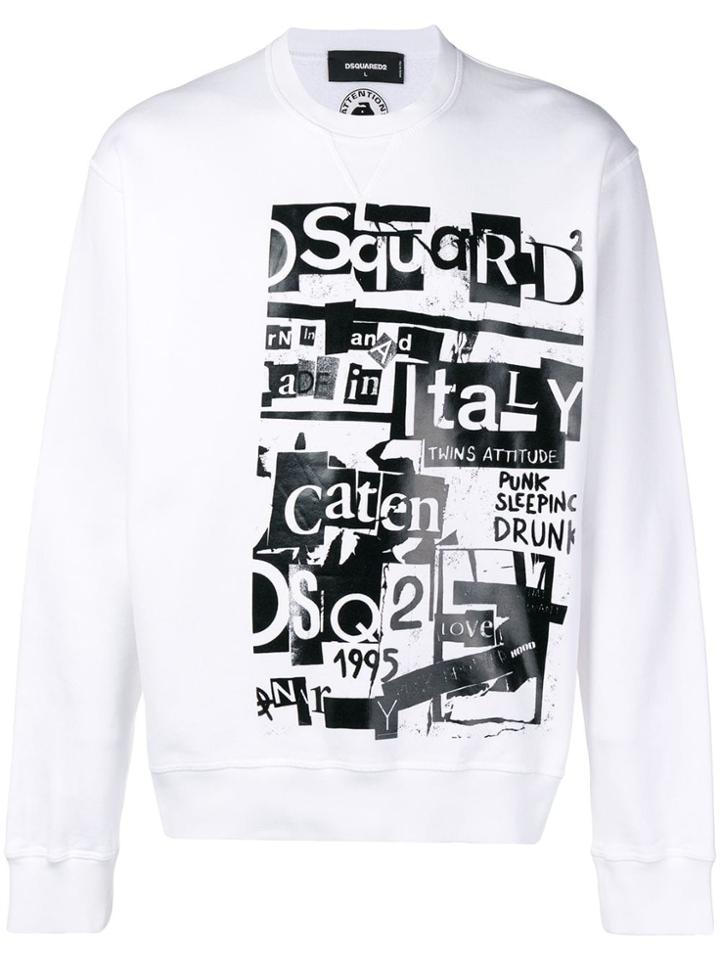 Dsquared2 Collage Print Sweatshirt - White