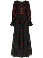 Vita Kin Jodhpur Embroidered Linen Maxi Dress - Black