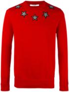 Givenchy Star Appliqué Jumper, Men's, Size: Small, Red, Cotton/polyester