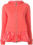 Moncler Layered Hoodie, Women's, Size: Small, Red, Cotton/polyamide