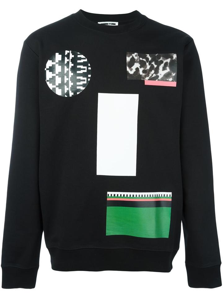 Mcq Alexander Mcqueen Mixed Print Sweatshirt, Men's, Size: Small, Black, Cotton