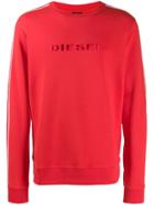 Diesel Logo Crew Neck Sweatshirt - Red