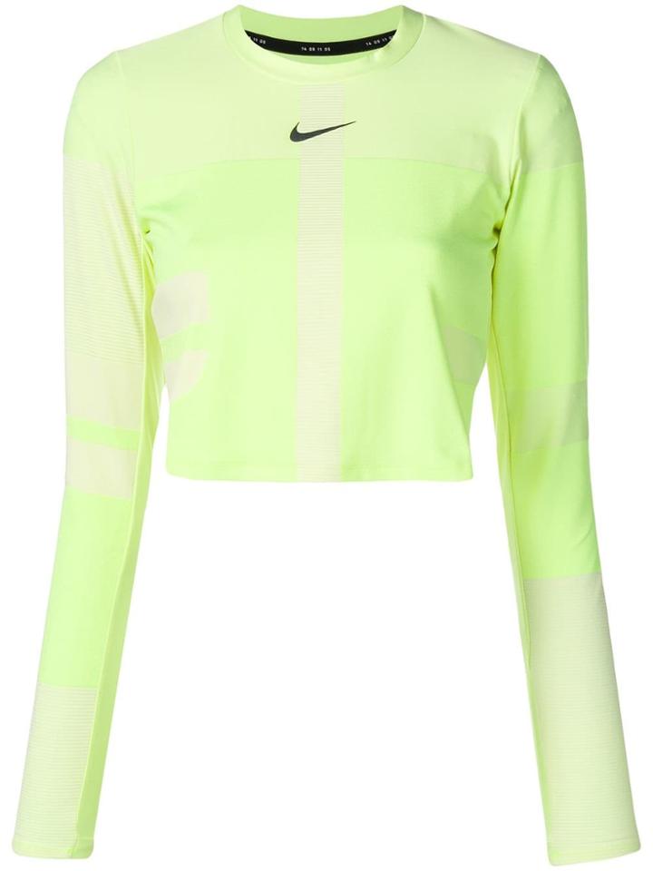 Nike Tech Cropped Running Top - Green