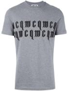 Mcq Alexander Mcqueen Embroidered Logo T-shirt, Men's, Size: Small, Grey, Cotton