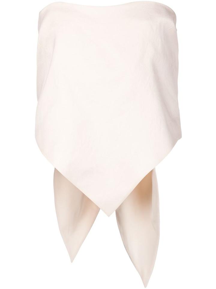 Rosie Assoulin Layered Elongated Strapless Top, Women's, Size: 6, White, Silk/cotton