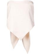 Rosie Assoulin Layered Elongated Strapless Top, Women's, Size: 6, White, Silk/cotton