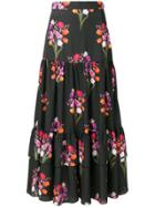 Borgo De Nor Emme Floral Print Skirt - Black