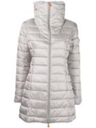 Save The Duck Faux Fur Collar Padded Coat, Women's, Size: 4, Nude/neutrals, Nylon/polyester