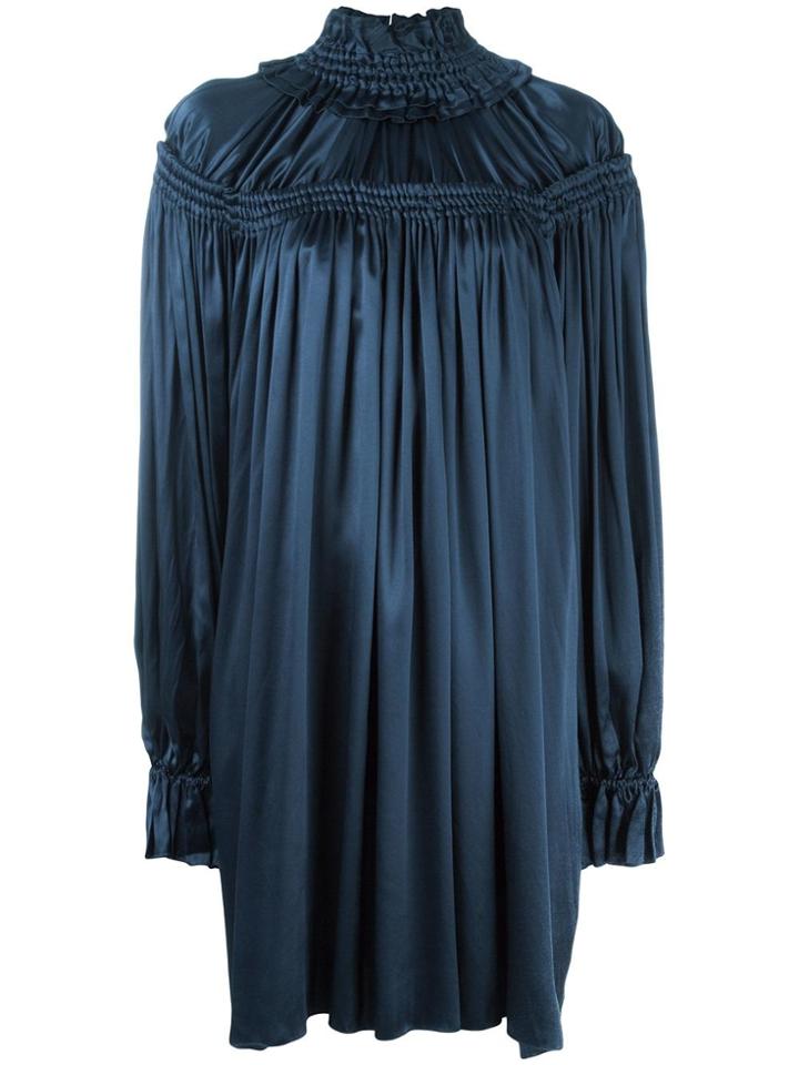 Dolce & Gabbana Vintage Gathered Pleated Dress - Blue