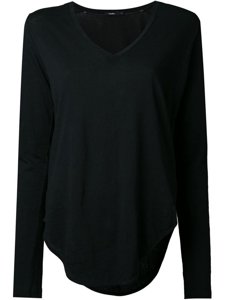 Bassike Scoop Hem T-shirt, Women's, Size: Xs, Black, Organic Cotton