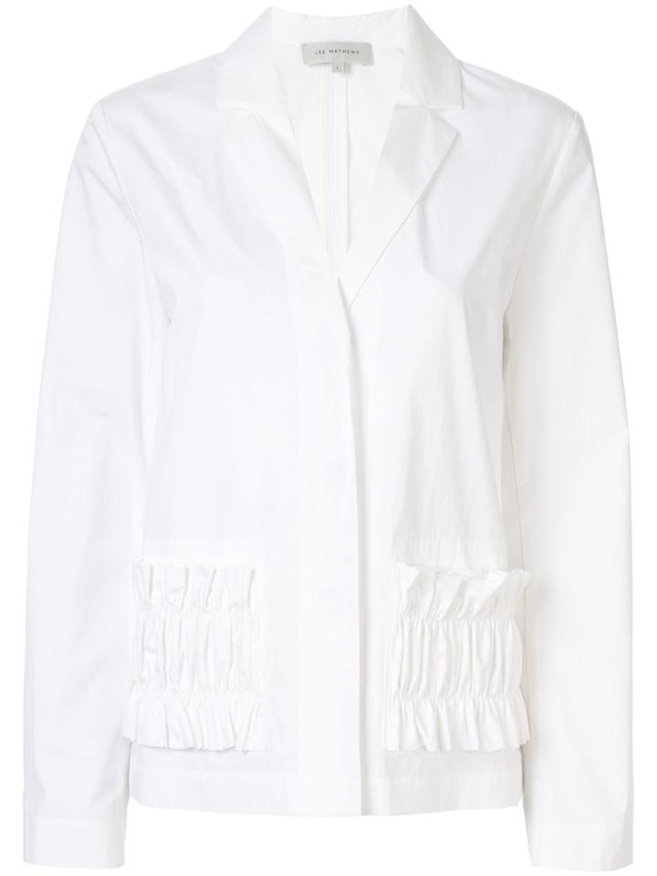 Lee Mathews Dwight Ruched Pocket Blazer - White