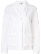Lee Mathews Dwight Ruched Pocket Blazer - White