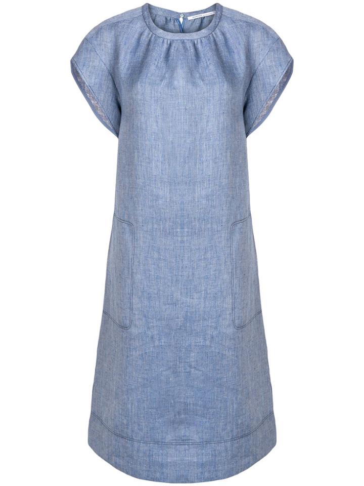 Agnona Midi Denim Look Dress - Blue